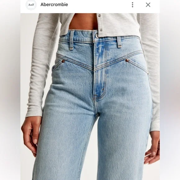 Abercrombie high rise 90s relaxed jeans - Picture 2 of 5